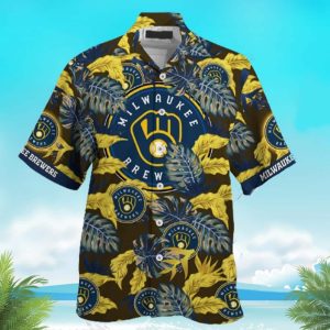 Summer Aloha MLB Milwaukee Brewers Hawaiian Shirt Tropical - Brewers Hawaiian Shirt Unisex T-shirt, Sweatshirt, Hoodie, Long Sleeve Tee - T-Shirt, Sweatshirt, Hoodie