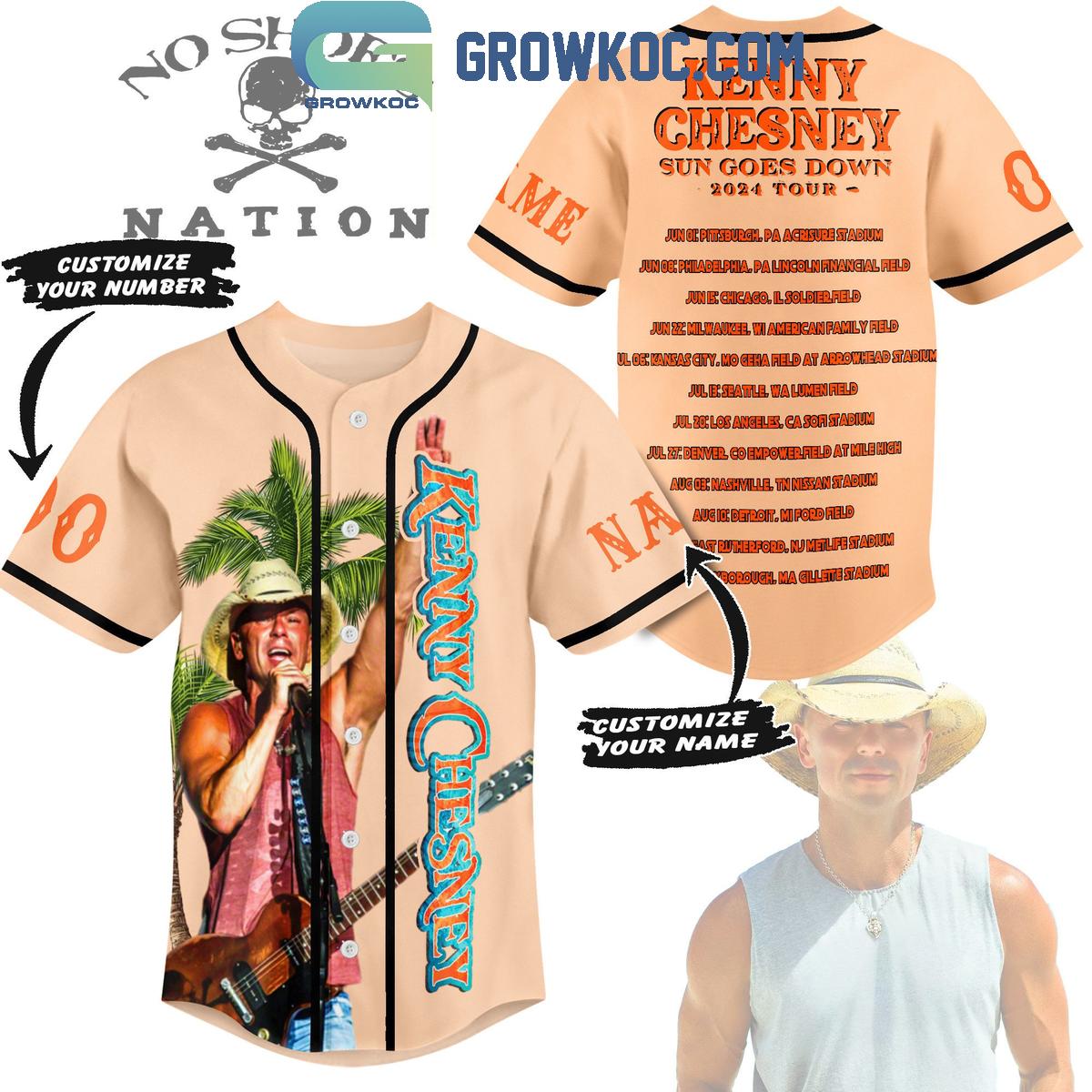 Sun Goes Down 2024 Tour Kenny Chesney Fan Personalized Baseball Jersey Unisex T-shirt, Sweatshirt, Hoodie, Long Sleeve Tee - T-Shirt, Sweatshirt, Hoodie