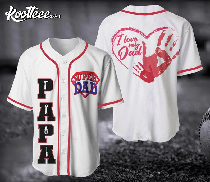 Super Dad Gift For Dad Fathers day Gift Baseball Jersey Unisex T-shirt, Sweatshirt, Hoodie, Long Sleeve Tee - T-Shirt, Sweatshirt, Hoodie