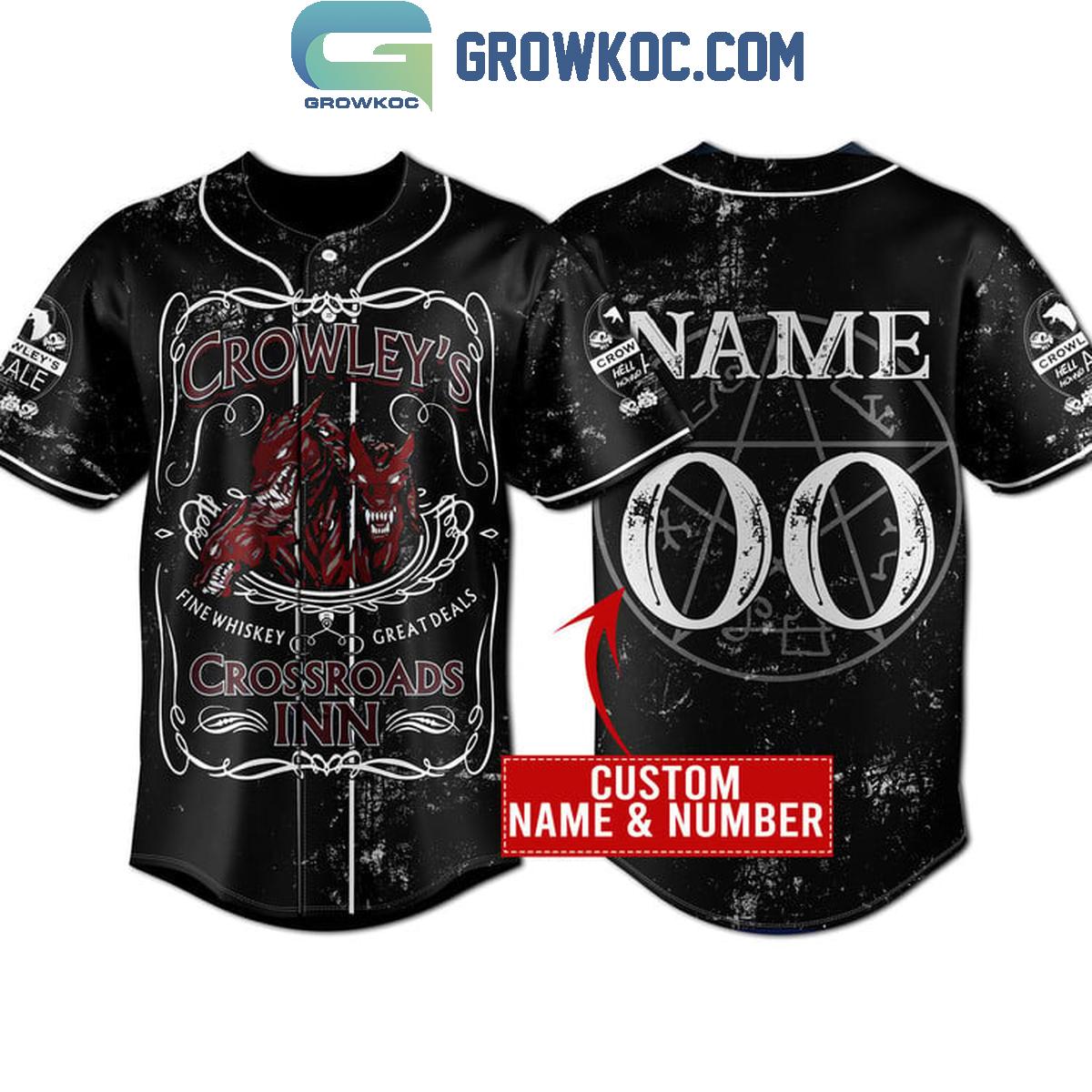 Supernatural Crowleys Crossroads Inn Personalized Baseball Jersey Unisex T-shirt, Sweatshirt, Hoodie, Long Sleeve Tee - T-Shirt, Sweatshirt, Hoodie