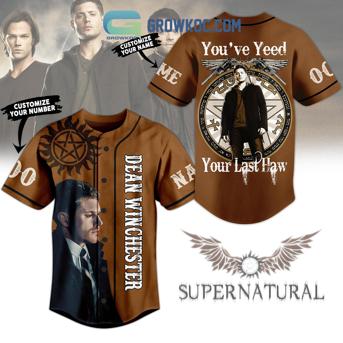 Supernatural Dean Winchester Youve Yeed Your Last Haw Personalized Baseball Jersey Unisex T-shirt, Sweatshirt, Hoodie, Long Sleeve Tee - T-Shirt, Sweatshirt, Hoodie