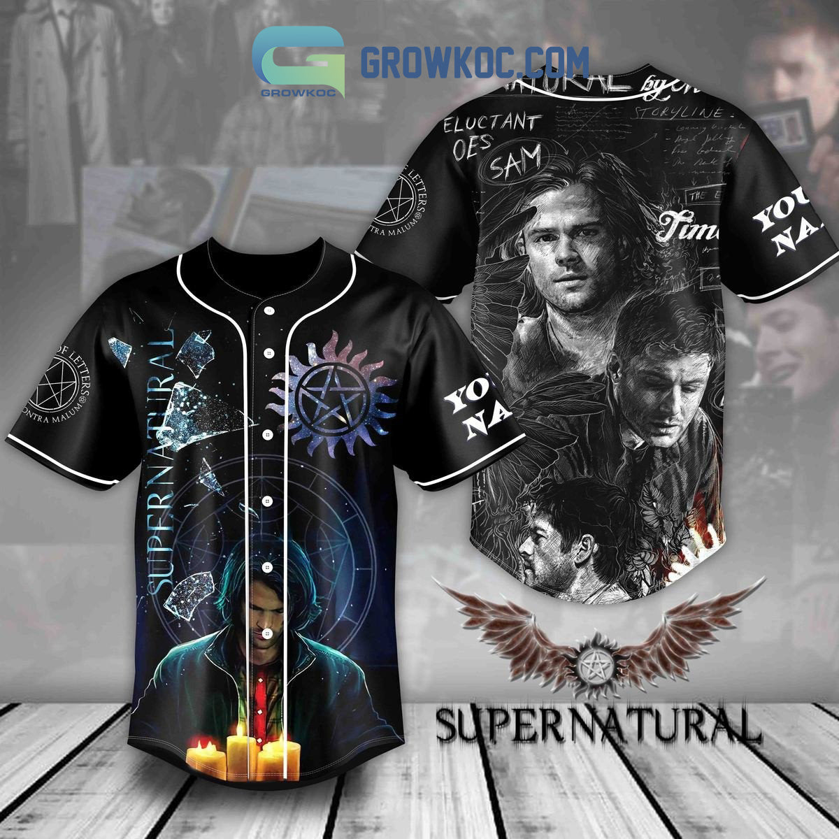 Supernatural Sam Winchester Personalized Baseball Jersey Unisex T-shirt, Sweatshirt, Hoodie, Long Sleeve Tee - T-Shirt, Sweatshirt, Hoodie