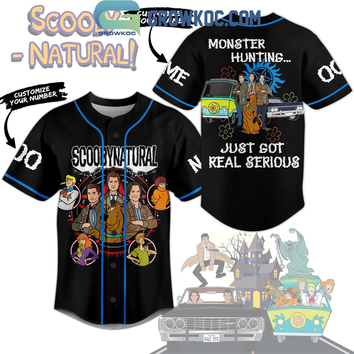 Supernatural Scooby Doo Monster Hunting Personalized Baseball Jersey Unisex T-shirt, Sweatshirt, Hoodie, Long Sleeve Tee - T-Shirt, Sweatshirt, Hoodie