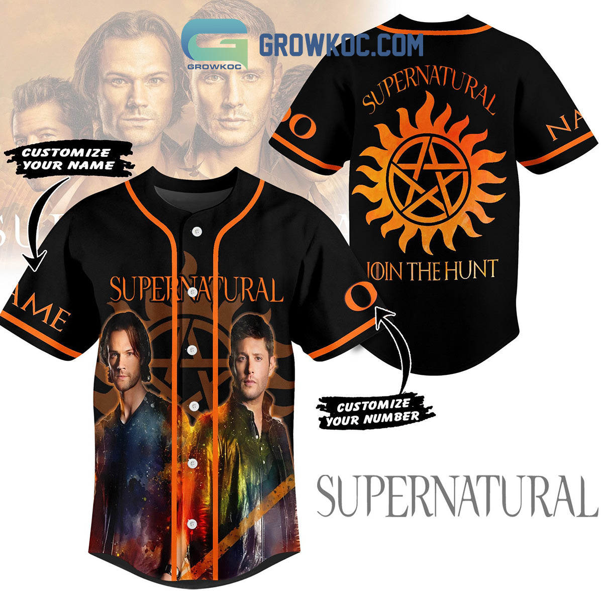 Supernatural Series Fan Personalized Baseball Jersey Unisex T-shirt, Sweatshirt, Hoodie, Long Sleeve Tee - T-Shirt, Sweatshirt, Hoodie