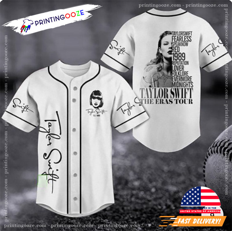Swiftie Albums Tour Baseball Jersey Unisex T-shirt, Sweatshirt, Hoodie, Long Sleeve Tee - T-Shirt, Sweatshirt, Hoodie