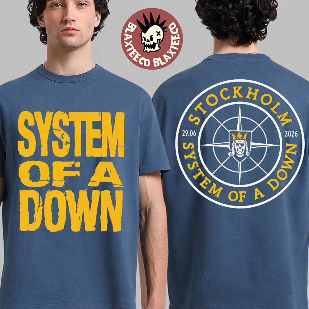 System Of A Down Stockholm Sweden 2026 Exclusive Tee At Strawberry Arena On 29 June 2026 Two Sided T-Shirt - T-Shirt, Sweatshirt, Hoodie
