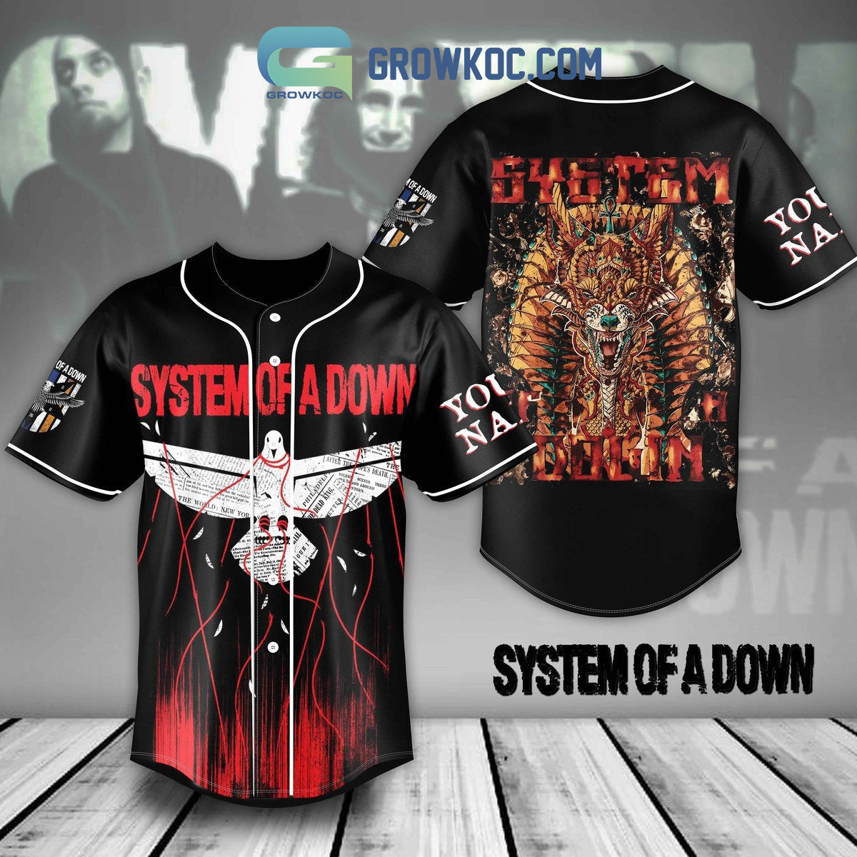 System Of A Down System Personalized Baseball Jersey Unisex T-shirt, Sweatshirt, Hoodie, Long Sleeve Tee - T-Shirt, Sweatshirt, Hoodie