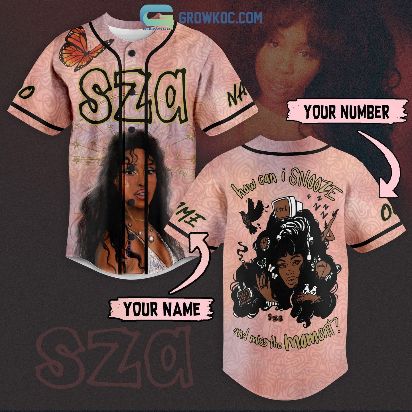 Sza How Can I Snooze And Miss The Moment Personalized Baseball Jersey Unisex T-shirt, Sweatshirt, Hoodie, Long Sleeve Tee - T-Shirt, Sweatshirt, Hoodie