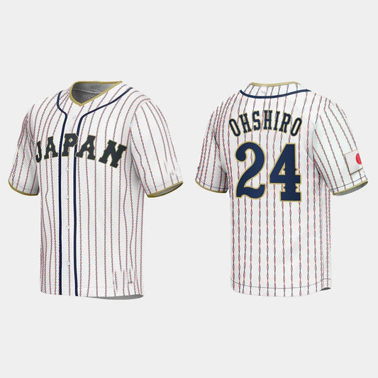 #24 TAKUMI OHSHIRO JAPAN BASEBALL 2023 WORLD BASEBALL CLASSIC JERSEY ¨C WHITE Stitches Baseball Jerseys baseball jersey product view 1