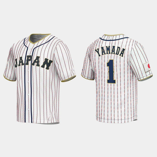 #1 TETSUTO YAMADA JAPAN BASEBALL 2023 WORLD BASEBALL CLASSIC JERSEY ¨C WHITE Stitches Baseball Jerseys baseball jersey product view 1