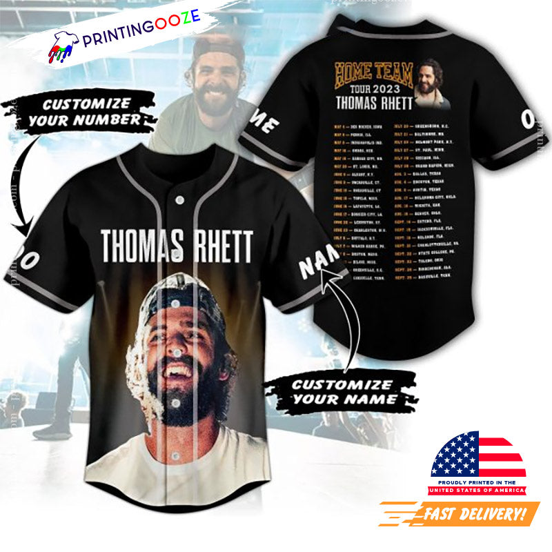 Thomas Rhett Home Team Tour 2023 Personalized Baseball Jersey Unisex T-shirt, Sweatshirt, Hoodie, Long Sleeve Tee - T-Shirt, Sweatshirt, Hoodie