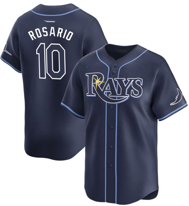 Tampa Bay Rays #10 Amed Rosario Navy Away Limited Stitched Baseball Jersey baseball jersey product view 1