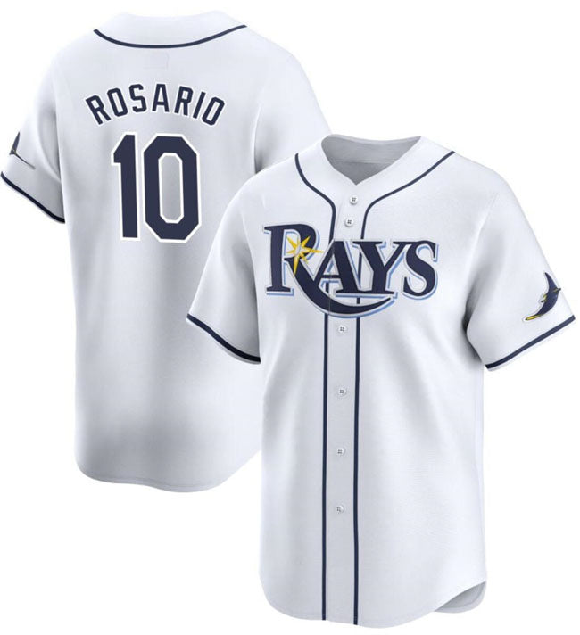 Tampa Bay Rays #10 Amed Rosario White Home Limited Stitched Baseball Jersey baseball jersey product view 1