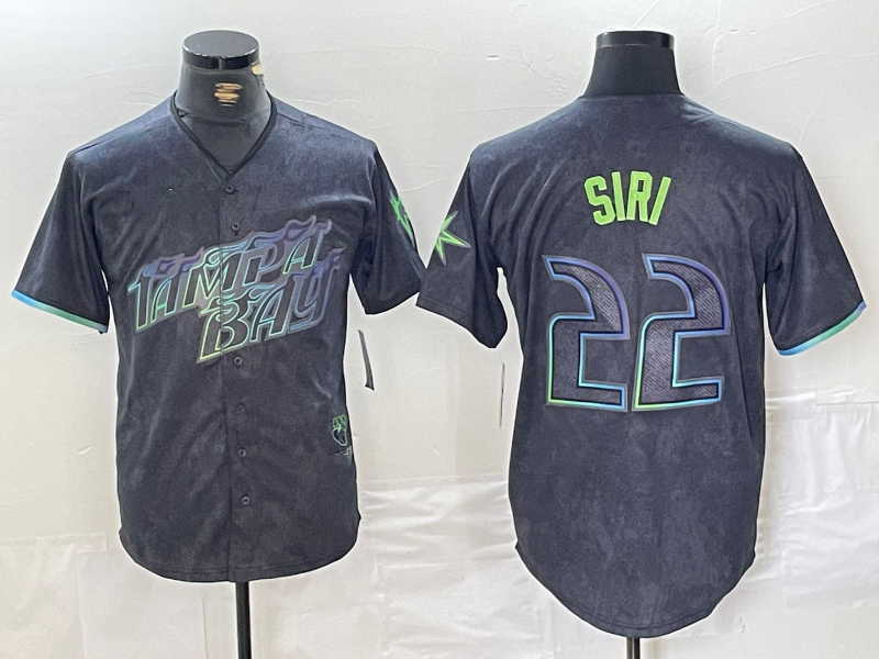 Tampa Bay Rays #22 Jose Siri Charcoal 2024 City Connect Limited Stitched Baseball Jersey baseball jersey product view 1