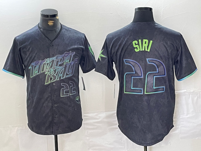 Tampa Bay Rays #22 Jose Siri Number Charcoal 2024 City Connect Limited Stitched Baseball Jersey baseball jersey product view 1