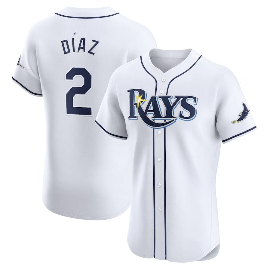 Tampa Bay Rays #2 Yandy Diaz Home Elite Player Jersey - White Stitched Baseball Jersey baseball jersey product view 1