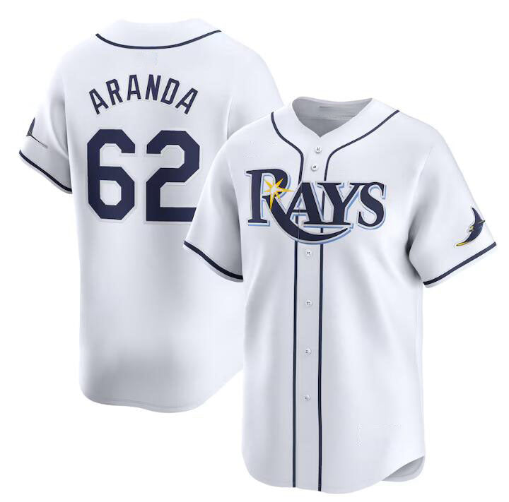 Tampa Bay Rays #62 Jonathan Aranda White Home Limited Stitched Baseball Jersey baseball jersey product view 1