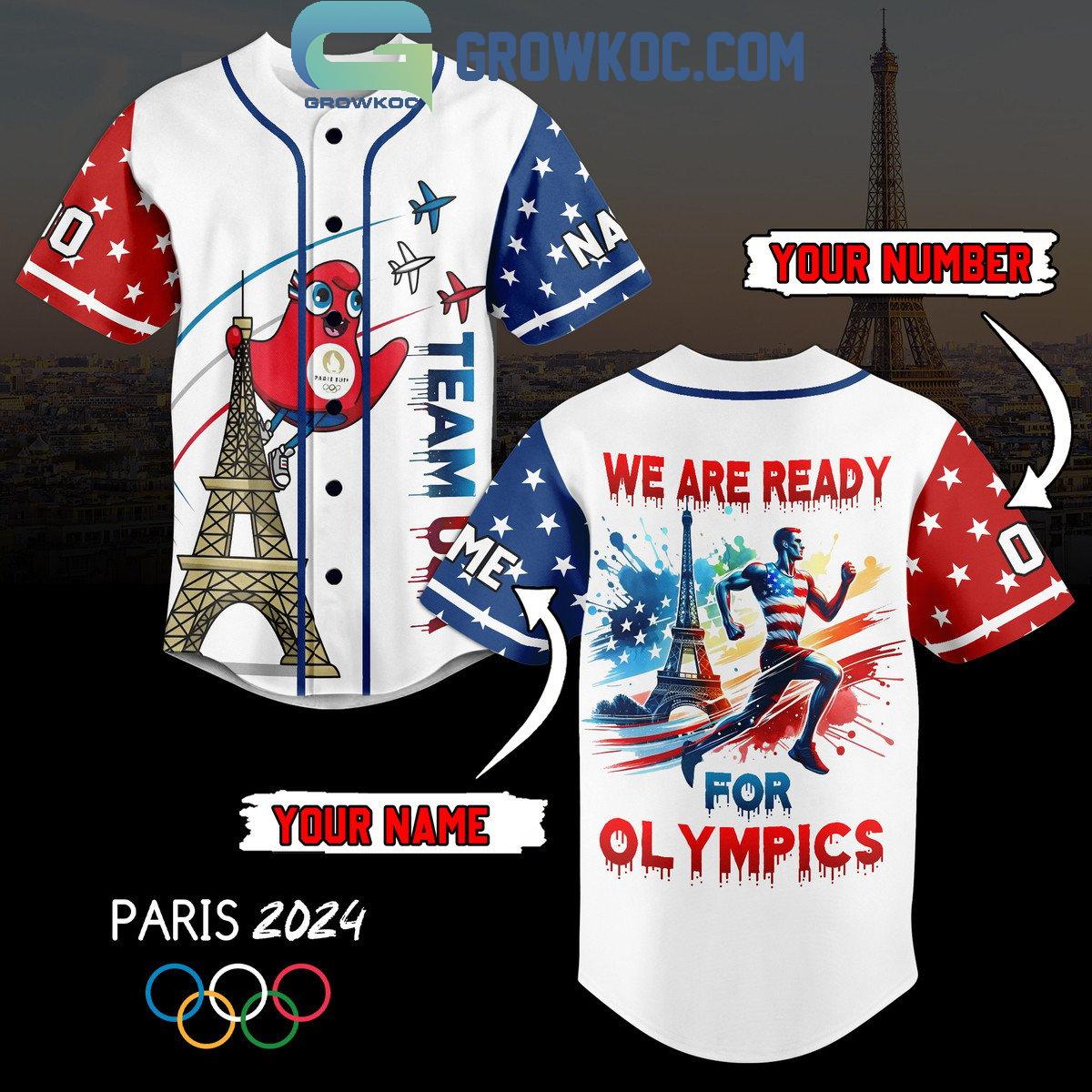 Team USA We Are Ready For Olympic Personalized Baseball Jersey Unisex T-shirt, Sweatshirt, Hoodie, Long Sleeve Tee - T-Shirt, Sweatshirt, Hoodie