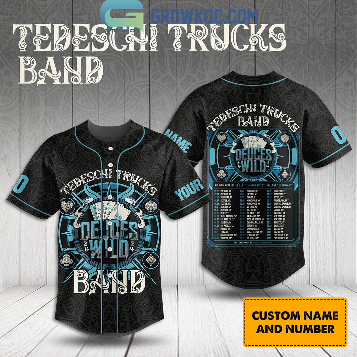Tedeschi Trucks Band Deuces Wild 2024 Tour Personalized Baseball Jersey Unisex T-shirt, Sweatshirt, Hoodie, Long Sleeve Tee - T-Shirt, Sweatshirt, Hoodie