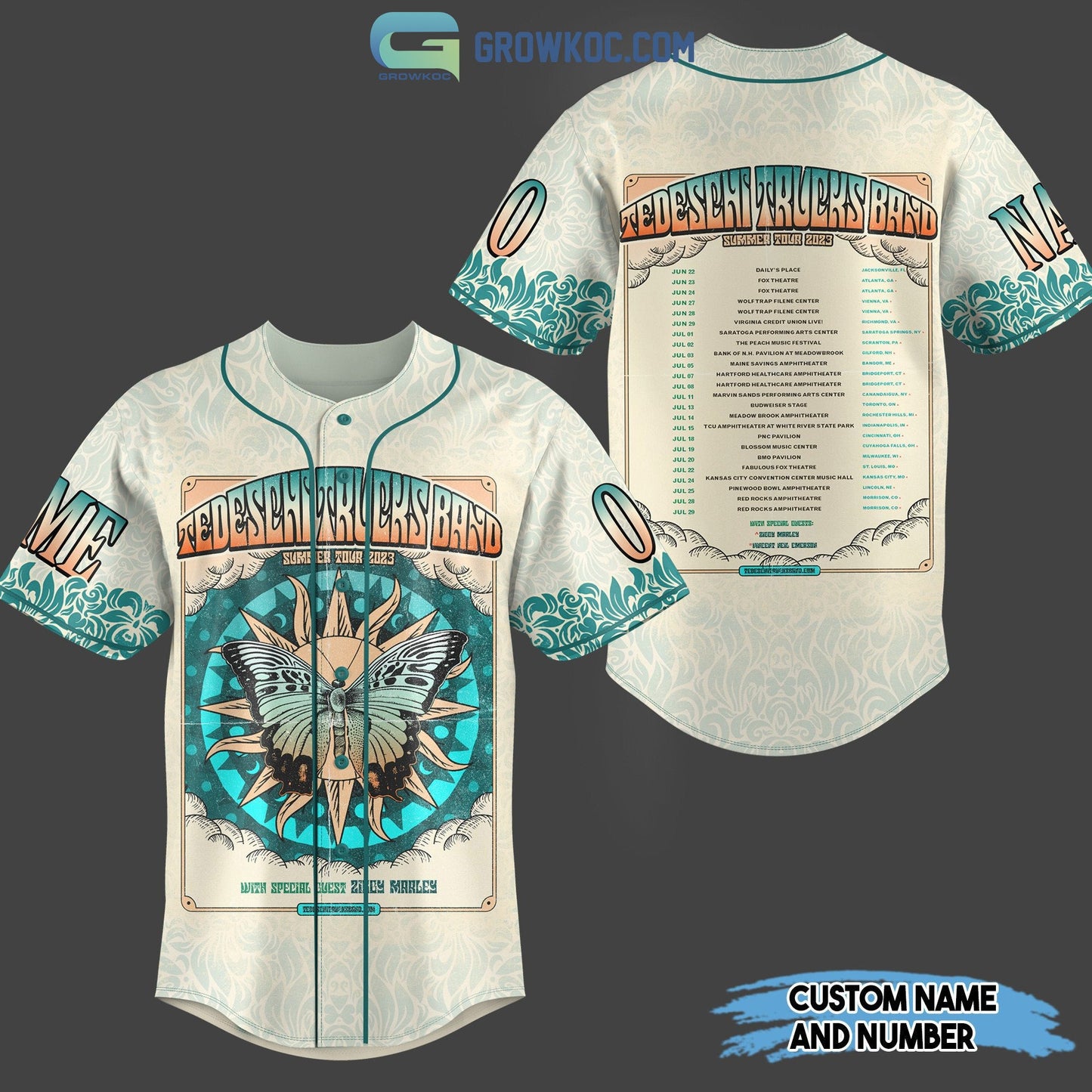 Tedeschi Trucks Band Summer Tour 2023 Personalized Baseball Jersey Unisex T-shirt, Sweatshirt, Hoodie, Long Sleeve Tee - T-Shirt, Sweatshirt, Hoodie