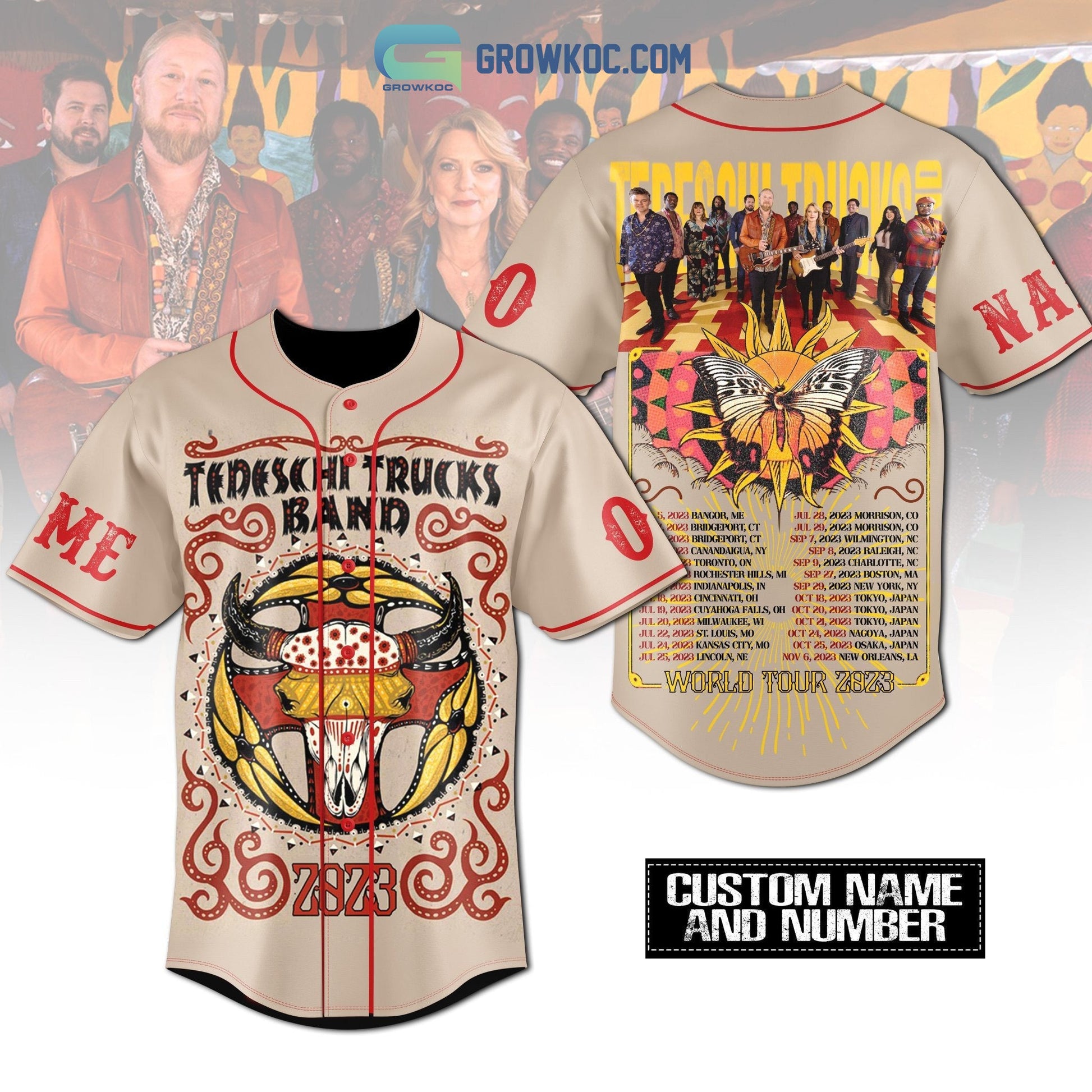 Tedeschi Trucks Band World Tour 2023 Personalized Baseball Jersey Unisex T-shirt, Sweatshirt, Hoodie, Long Sleeve Tee - T-Shirt, Sweatshirt, Hoodie