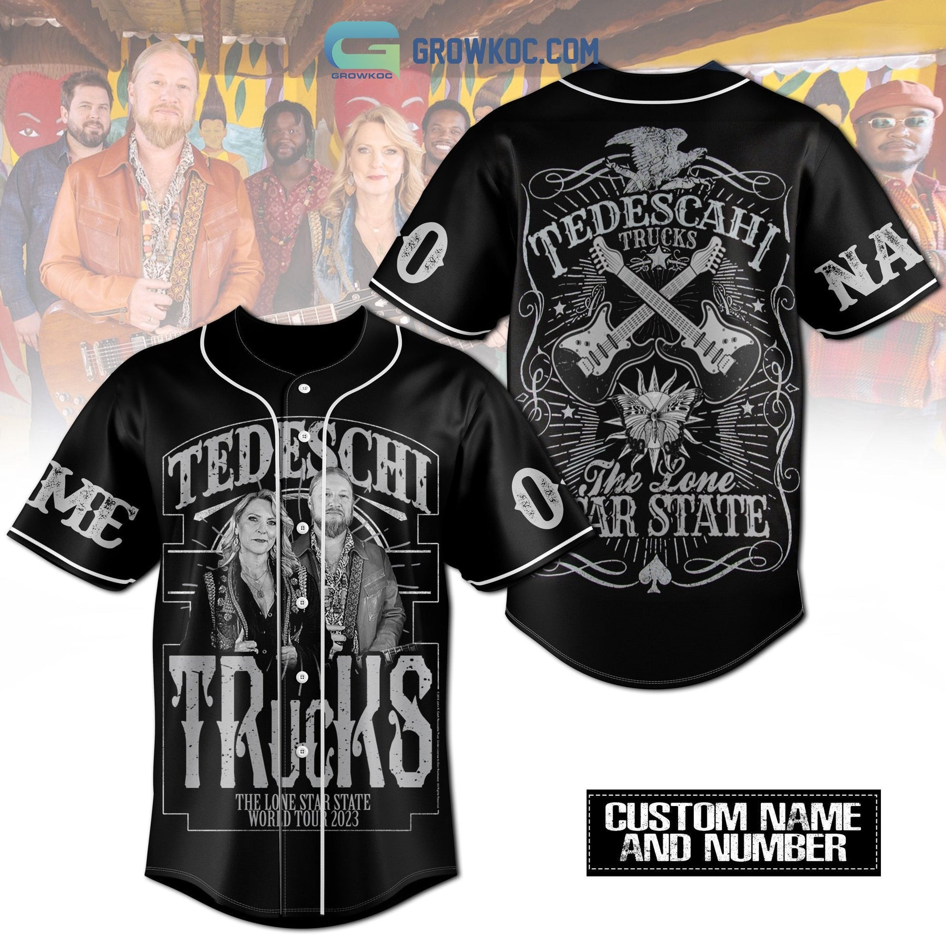 Tedeschi Trucks The The Lone Star State World Tour 2023 Personalized Baseball Jersey Unisex T-shirt, Sweatshirt, Hoodie, Long Sleeve Tee - T-Shirt, Sweatshirt, Hoodie
