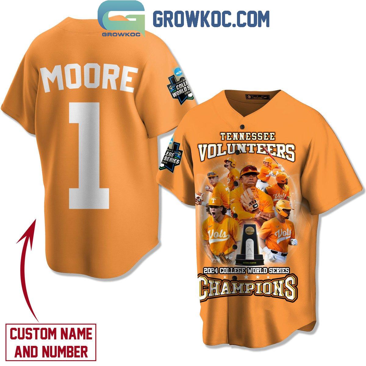 Tennessee College World Series Champions 2024 Personalized Baseball Jersey Unisex T-shirt, Sweatshirt, Hoodie, Long Sleeve Tee - T-Shirt, Sweatshirt, Hoodie