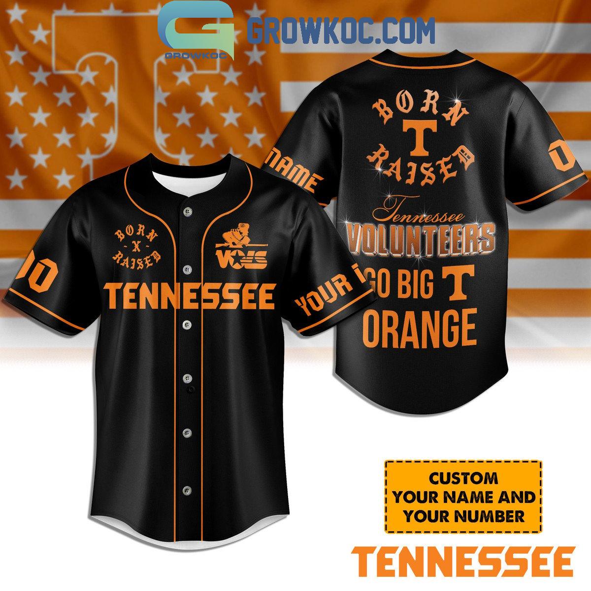 Tennessee Volunteers Go Big T Orange Personalized Baseball Jersey Black Unisex T-shirt, Sweatshirt, Hoodie, Long Sleeve Tee - T-Shirt, Sweatshirt, Hoodie