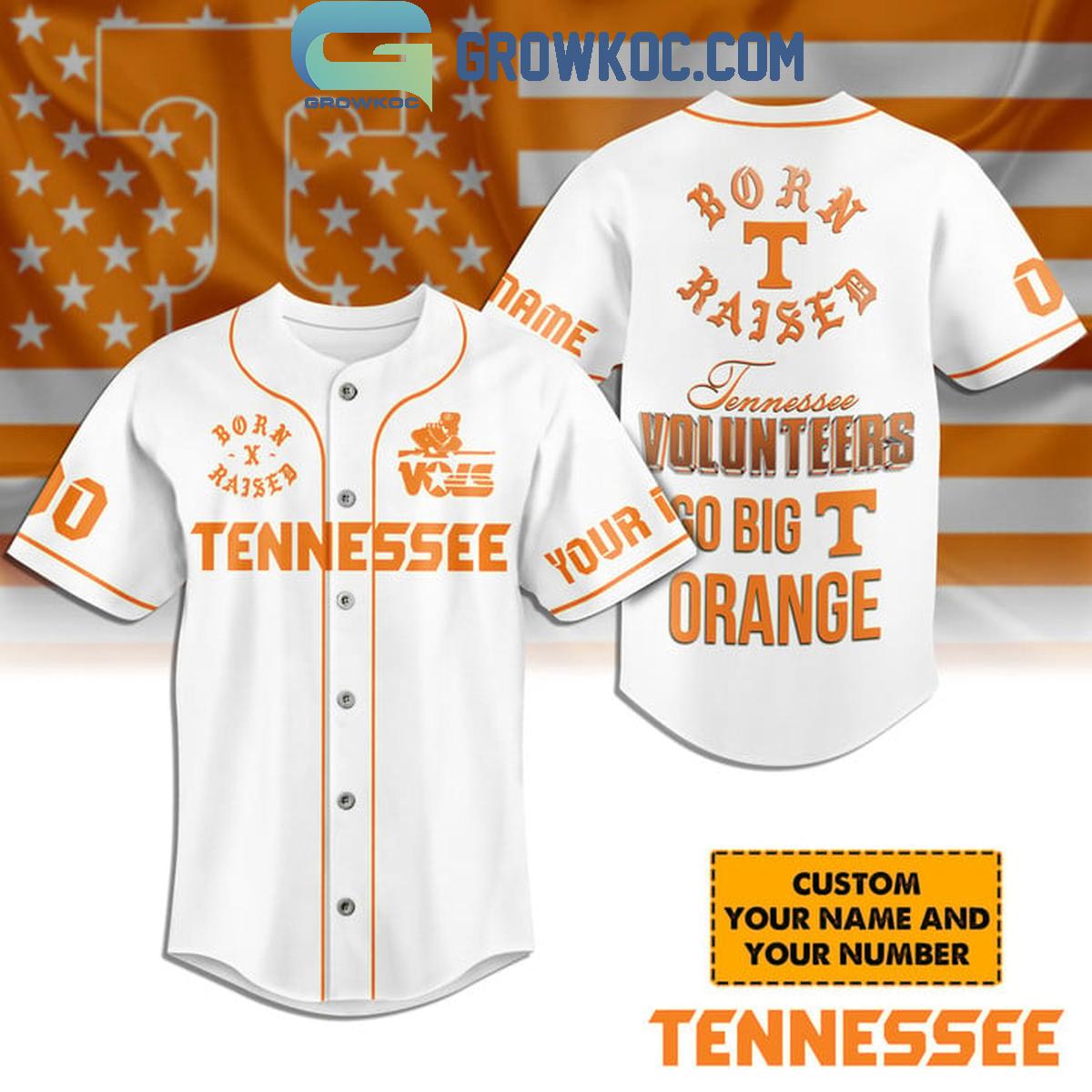 Tennessee Volunteers Go Big T Orange Personalized Baseball Jersey White Unisex T-shirt, Sweatshirt, Hoodie, Long Sleeve Tee - T-Shirt, Sweatshirt, Hoodie
