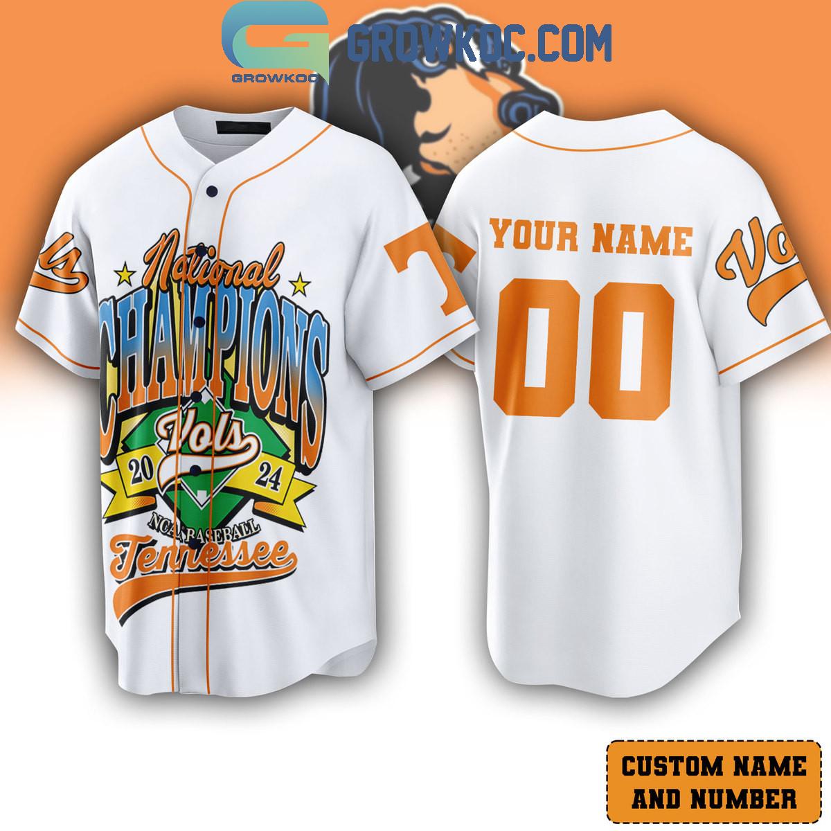 Tennessee Volunteers National Champions Vols 2024 Personalized Baseball Jersey Unisex T-shirt, Sweatshirt, Hoodie, Long Sleeve Tee - T-Shirt, Sweatshirt, Hoodie