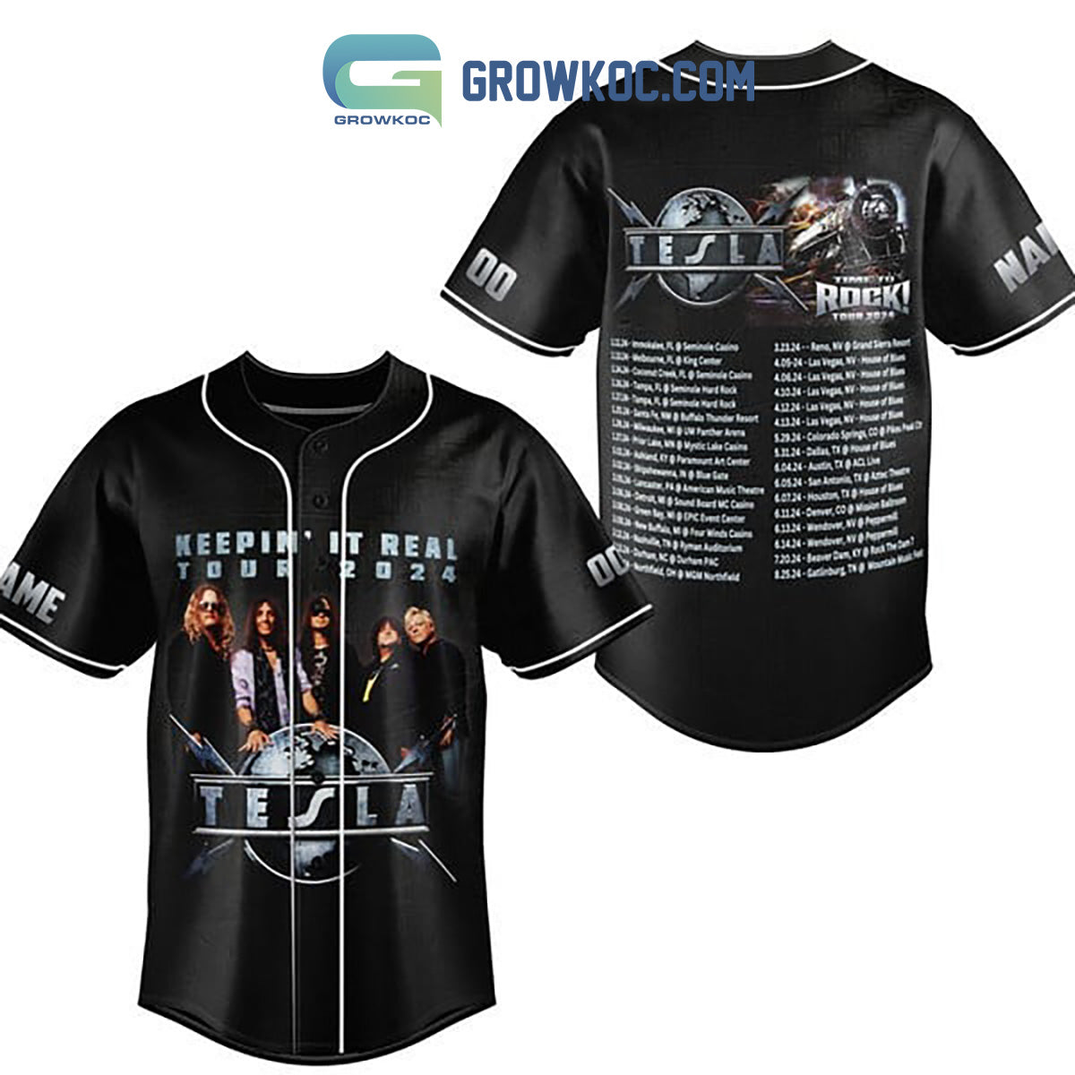 Tesla Keepin It Real Tour 2024 Personalized Baseball Jersey Unisex T-shirt, Sweatshirt, Hoodie, Long Sleeve Tee - T-Shirt, Sweatshirt, Hoodie
