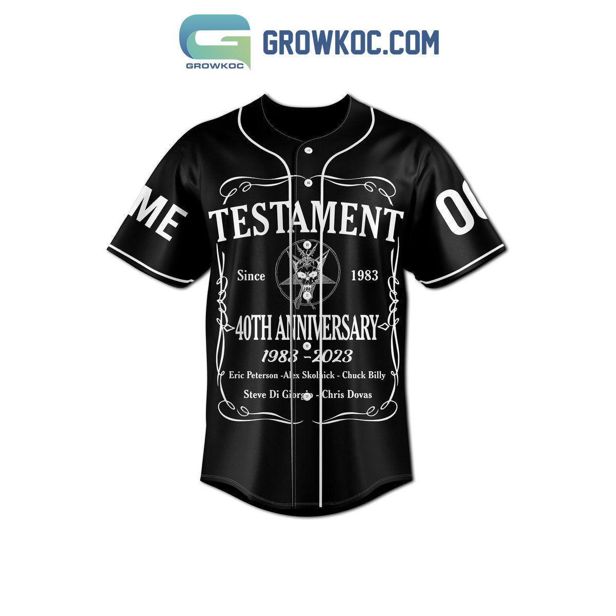 Testament 40th Anniversary 1983 2023 Memories Personalized Baseball Jersey Unisex T-shirt, Sweatshirt, Hoodie, Long Sleeve Tee - T-Shirt, Sweatshirt, Hoodie