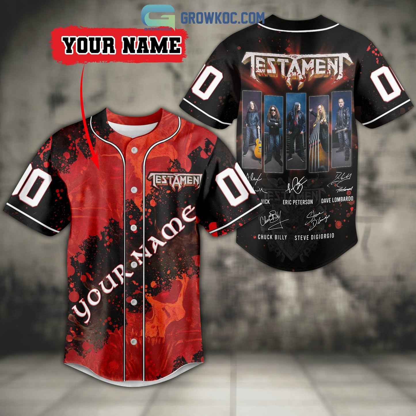 Testament Band Tour Personalized Baseball Jersey Unisex T-shirt, Sweatshirt, Hoodie, Long Sleeve Tee - T-Shirt, Sweatshirt, Hoodie
