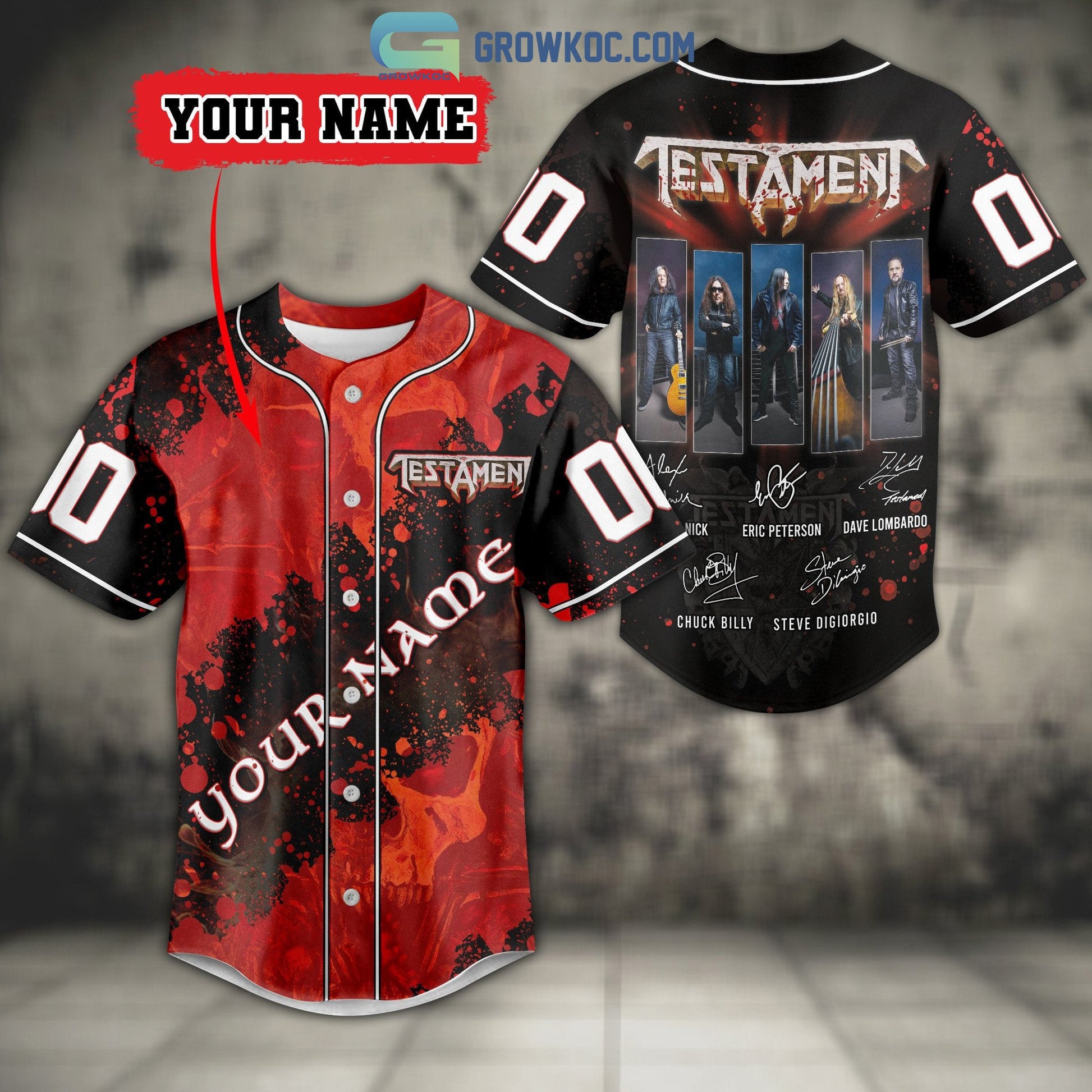 Testament Band Tour Personalized Baseball Jersey Unisex T-shirt, Sweatshirt, Hoodie, Long Sleeve Tee - T-Shirt, Sweatshirt, Hoodie