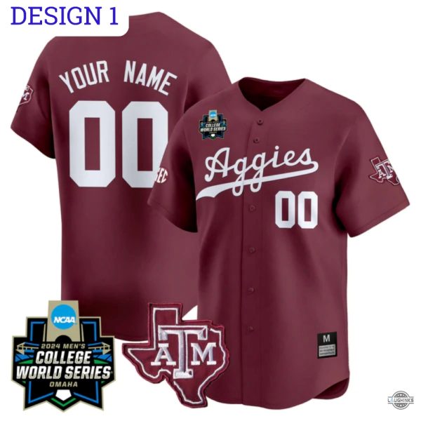 Texas Am Aggies Baseball Jersey Shirt 2024 College World Series Vapor Premier Limited Custom All Over Printed Jersey - T-Shirt, Sweatshirt, Hoodie