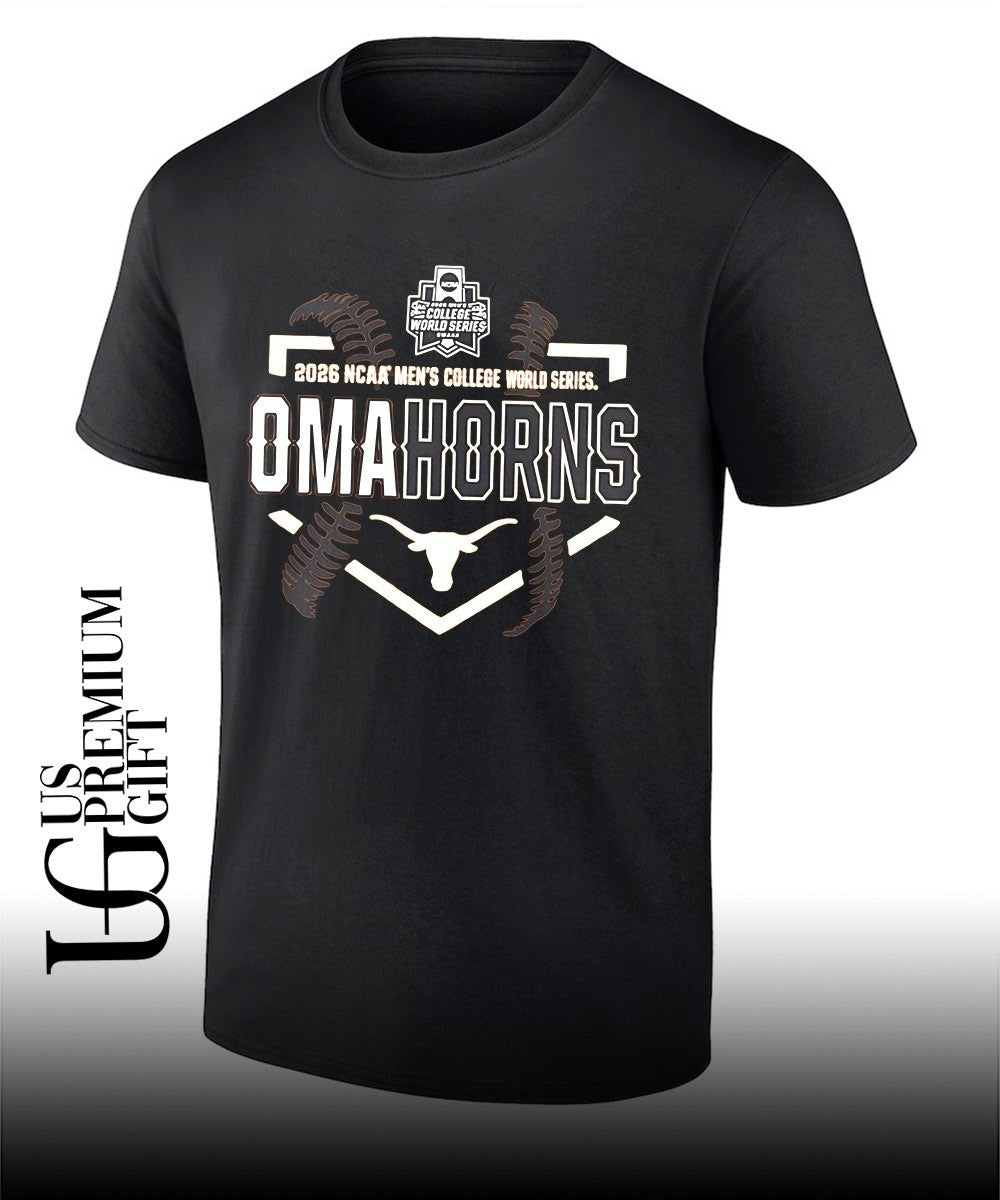 Texas Longhorns 2026 NCAA Mens College World Series Bound OmaHorns T-shirt Unisex T-shirt, Sweatshirt, Hoodie, Long Sleeve Tee - T-Shirt, Sweatshirt, Hoodie