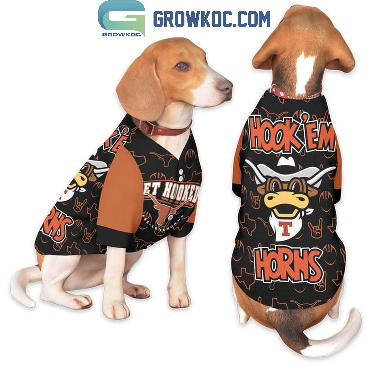 Texas Longhorns Get Hooked Pet Baseball Jersey Unisex T-shirt, Sweatshirt, Hoodie, Long Sleeve Tee - T-Shirt, Sweatshirt, Hoodie