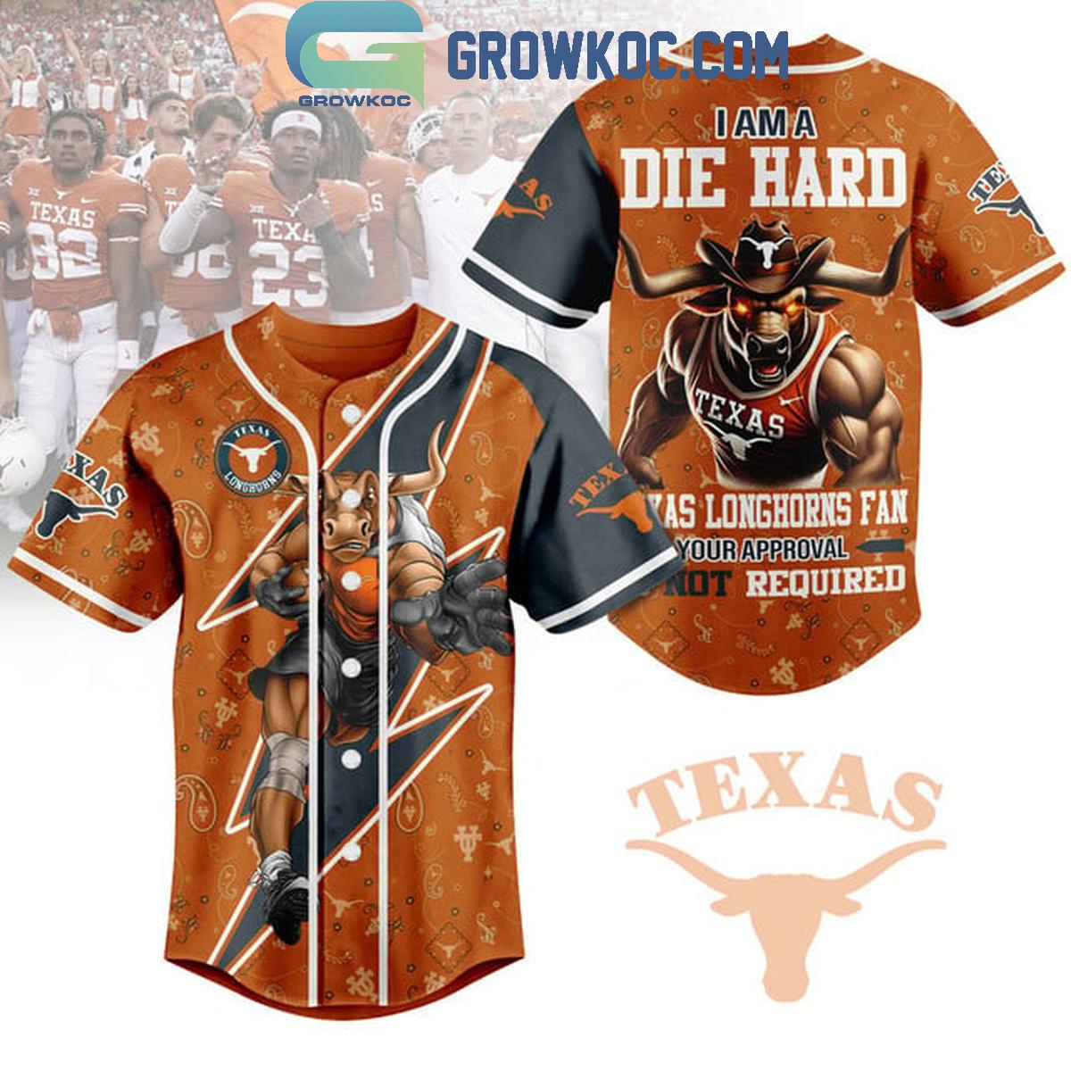 Texas Longhorns Your Approval Not Required Personalized Baseball Jersey Unisex T-shirt, Sweatshirt, Hoodie, Long Sleeve Tee - T-Shirt, Sweatshirt, Hoodie