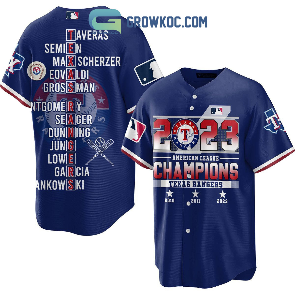 Texas Rangers AL Champions 2023 Baseball Jersey Unisex T-shirt, Sweatshirt, Hoodie, Long Sleeve Tee - T-Shirt, Sweatshirt, Hoodie