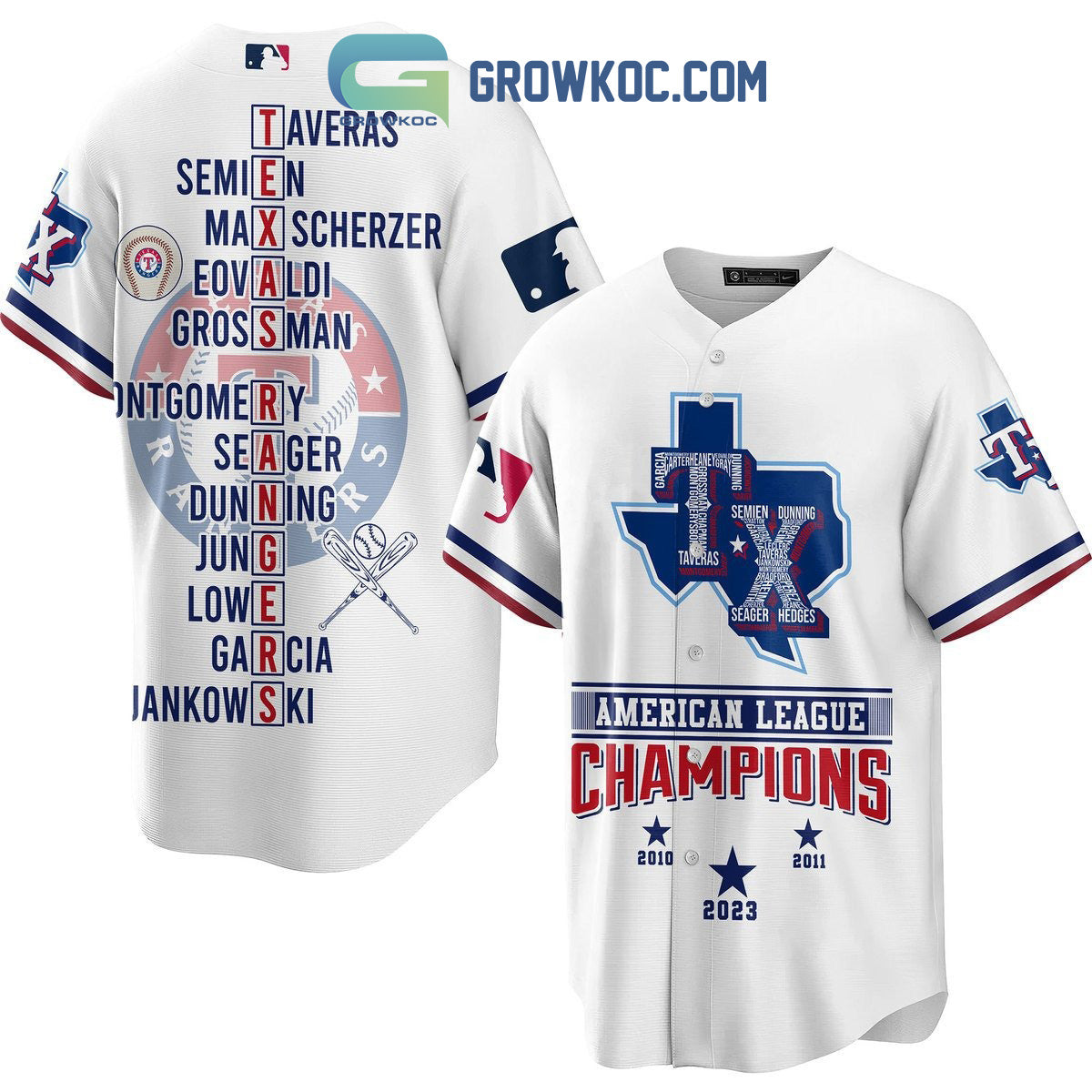 Texas Rangers American League Champions 2023 Baseball Jersey Unisex T-shirt, Sweatshirt, Hoodie, Long Sleeve Tee - T-Shirt, Sweatshirt, Hoodie