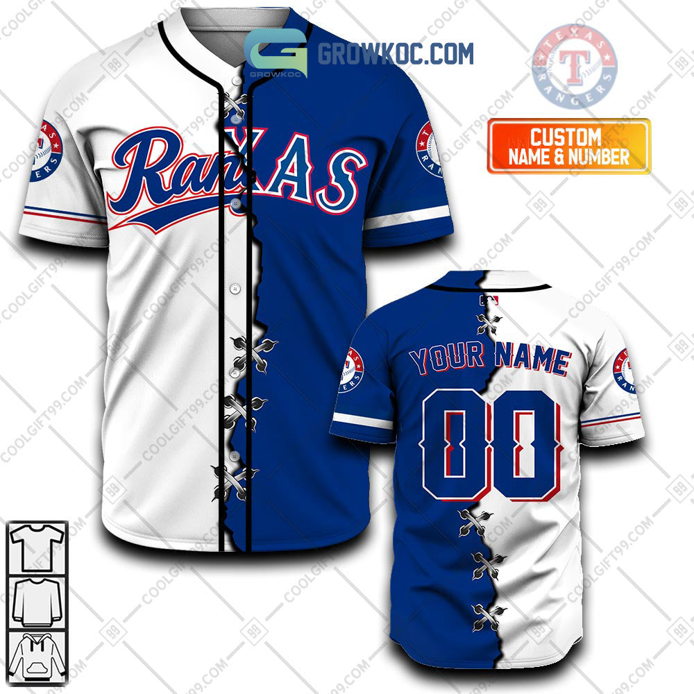 Texas Rangers MLB Personalized Mix Baseball Jersey Unisex T-shirt, Sweatshirt, Hoodie, Long Sleeve Tee - T-Shirt, Sweatshirt, Hoodie