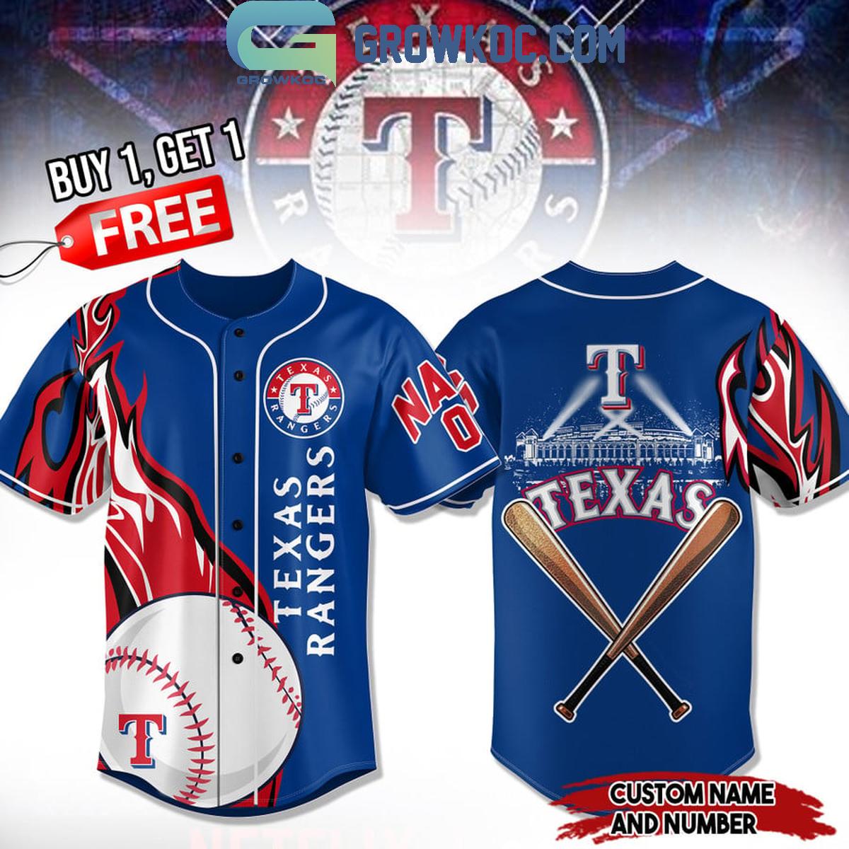 Texas Rangers One Riot One Ranger Personalized Baseball Jersey Unisex T-shirt, Sweatshirt, Hoodie, Long Sleeve Tee - T-Shirt, Sweatshirt, Hoodie