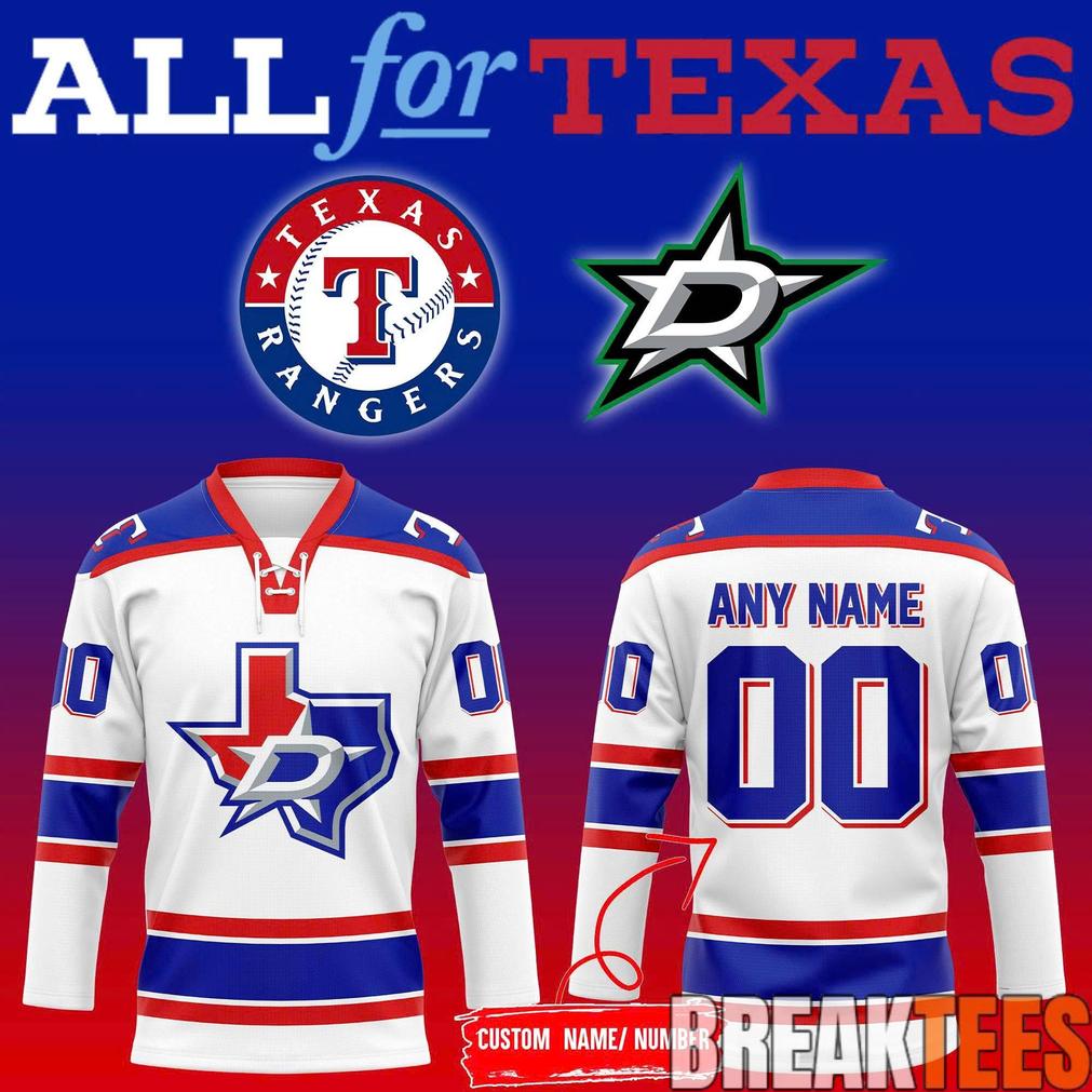 Texas Rangers x Dallas Stars Night 2026 Jersey Unisex T-shirt, Sweatshirt, Hoodie, Long Sleeve Tee - T-Shirt, Sweatshirt, Hoodie
