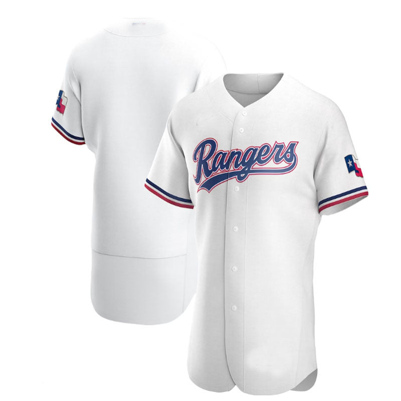 Texas Rangers White Home Authentic Team Logo Jersey Baseball Jerseys baseball jersey product view 1