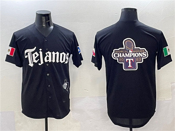 Texas Rangers Team Big Logo Black Mexico 2025 Vapor Premier Limited Stitched Baseball Jerseys baseball jersey product view 1