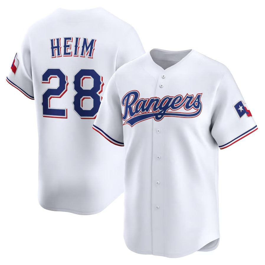 Texas Rangers #28 Jonah Heim Home Limited Player Jersey - White Stitched Baseball Jersey baseball jersey product view 1