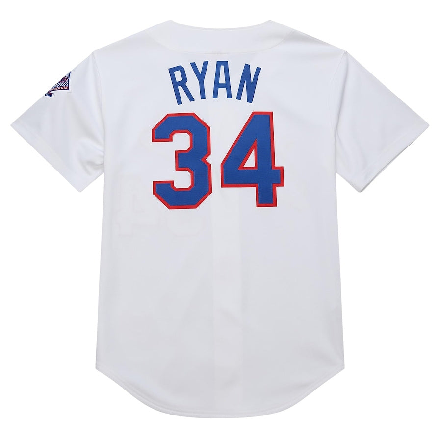 Texas Rangers #34 Nolan Ryan 1993 Cooperstown Collection Authentic Jersey - White Baseball Jerseys baseball jersey product view 1