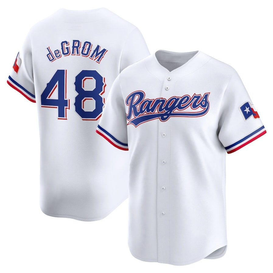 Texas Rangers #48 Jacob deGrom Home Limited Player Jersey - White Stitched Baseball Jersey baseball jersey product view 1