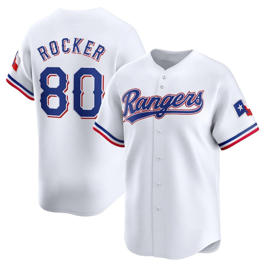 Texas Rangers #80 Kumar Rocker Home Limited Player Jersey - White Baseball Jersey baseball jersey product view 1