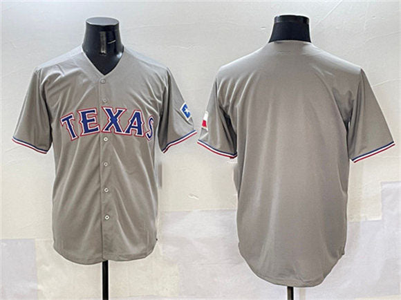 Texas Rangers Blank Gray With Patch Cool Base Stitched Baseball Jersey baseball jersey product view 1